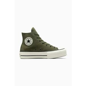 Converse tenisi din piele intoarsa Chuck Taylor All Star Lift culoarea verde, A11144C imagine