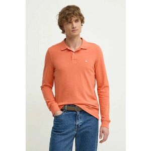 United Colors of Benetton longsleeve din bumbac culoarea portocaliu, neted, 3088U3025 imagine