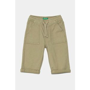 United Colors of Benetton pantaloni copii culoarea bej, neted, 47K0GF026 imagine