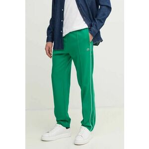 Lacoste pantaloni de trening culoarea verde, neted imagine