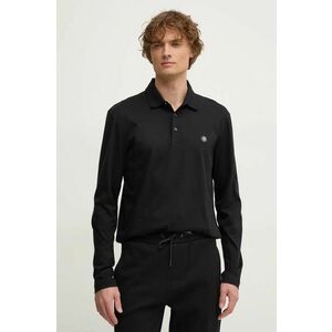 BOSS longsleeve din bumbac culoarea negru, melanj, 50523917 imagine