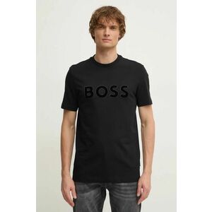 BOSS tricou din bumbac barbati, culoarea negru, cu imprimeu, 50527338 imagine