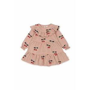 Konges Sløjd rochie din bumbac pentru copii MALLI GLITTER DRESS GOTS culoarea roz, mini, evazati, KS101792 imagine