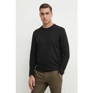 Boss Green longsleeve din bumbac culoarea negru, cu imprimeu, 50527126 imagine