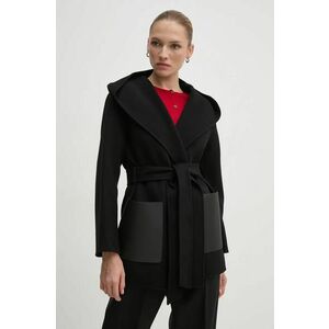 MACKAGE palton de lana culoarea negru, de tranzitie, oversize, AZRA imagine