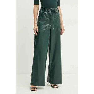 Simona Corsellini pantaloni femei, culoarea verde, lat, high waist, A24CPPA006 imagine