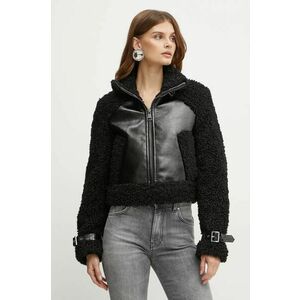 Karl Lagerfeld geaca femei, culoarea negru, de tranzitie, oversize, 246W1507 imagine