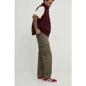 Vans pantaloni de bumbac culoarea verde, drept, VN0008N69JC1 imagine