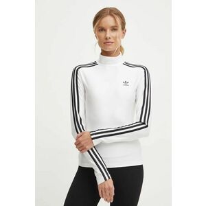 adidas Originals longsleeve 3-S Trneck Longsleeve femei, culoarea bej, cu turtleneck, JG1535 imagine