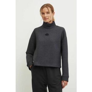 The North Face bluza Mock Neck Sweatshirt femei, culoarea gri, neted, NF0A89C1KS71 imagine