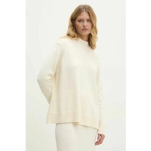 Answear Lab pulover de lana femei, culoarea bej, light, cu turtleneck imagine