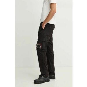 Aeronautica Militare pantaloni barbati, culoarea negru, mulata, PA1627CT3398 imagine