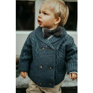 Donsje cardigan de lână pentru bebeluși Jesper Cardigan culoarea albastru marin, 4084100 imagine