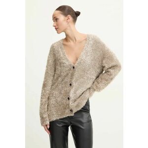 Never Fully Dressed cardigan Metallic Cardigan femei, culoarea gri, NFDKN457 imagine