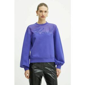 Karl Lagerfeld bluza femei, culoarea violet, cu imprimeu, 246W1806 imagine