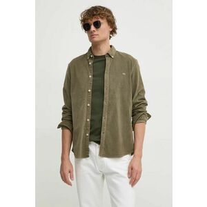 Pepe Jeans camasa din velur MILLER culoarea verde, cu guler button-down, regular, PM308730 imagine