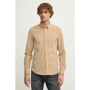 Pepe Jeans camasa din velur MILLER culoarea bej, cu guler button-down, regular, PM308730 imagine