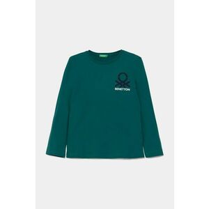 United Colors of Benetton longsleeve din bumbac pentru copii culoarea verde, cu imprimeu, 3ATNG10G6 imagine