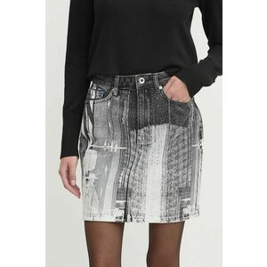 Karl Lagerfeld Jeans fusta jeans culoarea negru, mini, drept, 246J1203 imagine