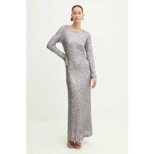 Never Fully Dressed rochie Soho culoarea argintiu, maxi, mulata, NFDDR1428 imagine