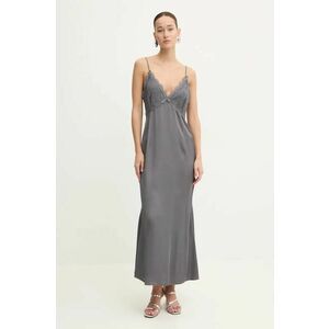 Never Fully Dressed rochie Reha culoarea gri, maxi, evazati, NFDDR1612 imagine