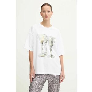 MSGM tricou din bumbac femei, culoarea alb, 3742MDM94.247798 imagine