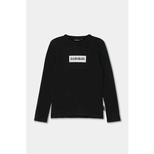 Napapijri longsleeve din bumbac pentru copii S-CHAMOIS LS culoarea negru, NP0A4HYK0411 imagine