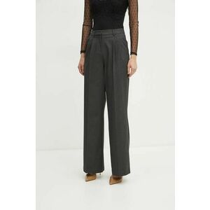 Morgan pantaloni PANNI.F femei, culoarea gri, drept, high waist, PANNI.F imagine