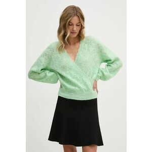 Pepe Jeans pulover din amestec de lana HELEN WRAP femei, culoarea verde, PL702231 imagine