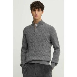 Hackett London pulover de lana barbati, culoarea gri, light, cu turtleneck, HM703242 imagine