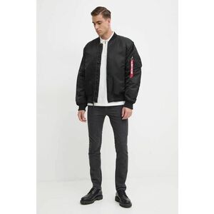 Alpha Industries geaca bomber MA-1 Dragon EMB barbati, culoarea negru, de tranzitie, oversize imagine