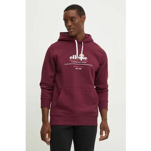 Ellesse bluza MVELLO barbati, culoarea bordo, cu glugă, cu imprimeu, SHX20948 imagine