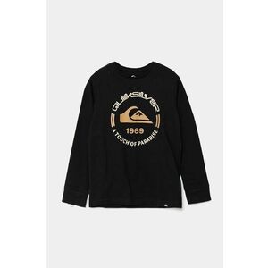 Quiksilver longsleeve din bumbac pentru copii CIRCLE LOGO LS culoarea negru, cu imprimeu, EQBZT04801 imagine