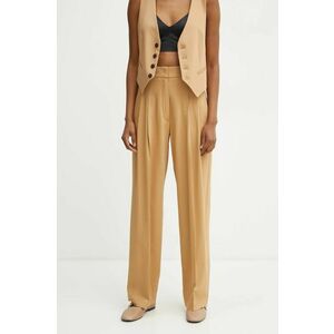 Forte Forte pantaloni din lana culoarea maro, drept, high waist, 13221_my pants imagine