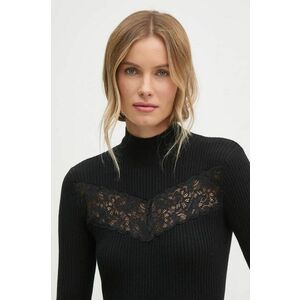 Sisley pulover de lana femei, culoarea negru, light, cu turtleneck, 1M9AL201V imagine