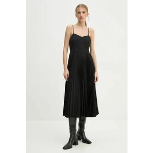 Theory rochie și pulover din amestec de lână culoarea negru, midi, evazati, O0805603 imagine