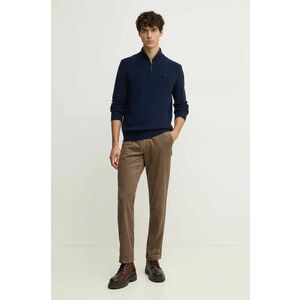 Hackett London pulover de lana barbati, culoarea albastru marin, light, cu guler, HM703239 imagine