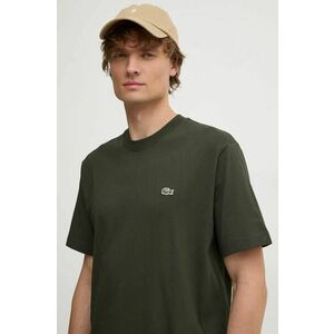 Lacoste tricou din bumbac barbati, culoarea verde, neted, TH7318 imagine