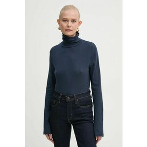 Marc O'Polo tricou DENIM femei, culoarea albastru marin, cu turtleneck, 5000005193 imagine