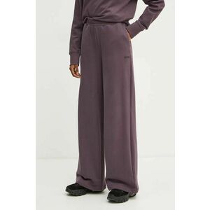 Boss Orange pantaloni de trening din bumbac culoarea violet, neted, 50524453 imagine