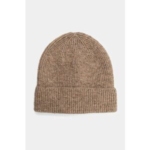 Medicine caciula din amestec de lana femei, culoarea bej, din tricot gros imagine