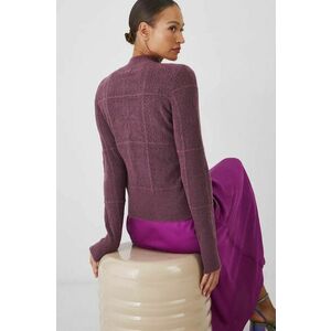 Medicine pulover femei, culoarea violet, cu turtleneck imagine