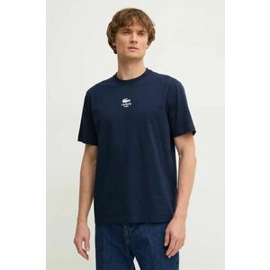 Lacoste tricou din bumbac barbati, culoarea albastru marin, cu imprimeu, TH2739 imagine