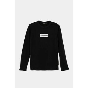 Napapijri longsleeve din bumbac pentru copii S-CHAMOIS LS culoarea negru, NP0A4HYK0411 imagine