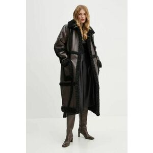 Stand Studio palton Patrice Coat femei, culoarea maro, de tranzitie, oversize, 61100-9010 imagine