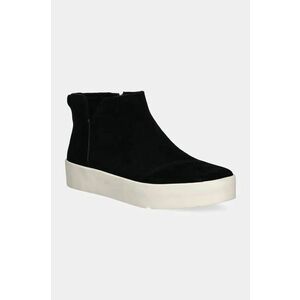 Toms cizme din piele intoarsa VERONA MID femei, culoarea negru, cu toc plat, 10021067 imagine