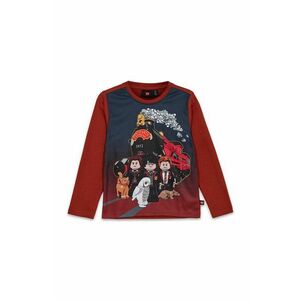 Lego longsleeve din bumbac pentru copii LWTANO 706 culoarea bordo, cu imprimeu, 12011280 imagine