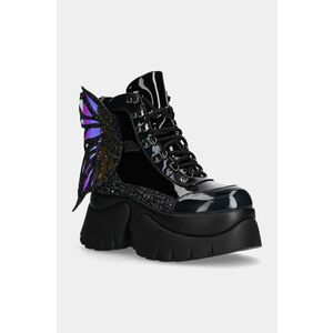 Koi Footwear bocanci femei, culoarea negru, cu platforma, Evil Fairy Queen imagine