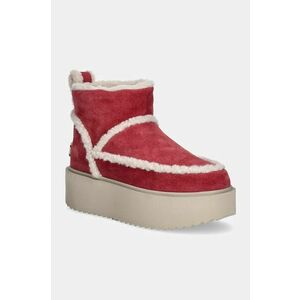 Inuikii cizme de zapada din piele intoarsa Inuikii X Coccinelle Classic Low Shearling culoarea roz, 75204-150 imagine