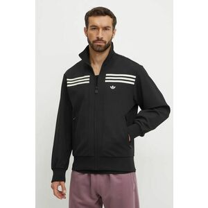 adidas Originals bluza 70s Track Top barbati, culoarea negru, cu imprimeu, JN5962 imagine